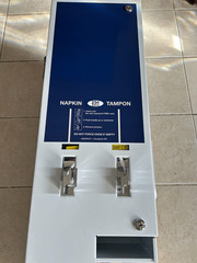 Hospeco Tampon&Napkin Dispenser 25¢ Coin/FREE Vend Commercial Bathroom Machine