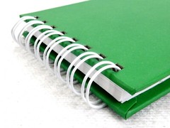 Seth Flip-Top Notebook, 60 Pages, Kelly Green Hard Cover, Wire Bound, #LO3102