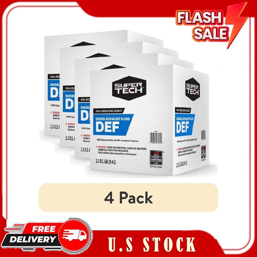 (4 pack) Super Tech DEF Diesel Exhaust Fluid, 2.5 gal