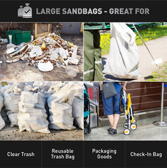 (5) Contractor Bags – 6 Mil – 31″ x 45″ – Garbage Dumpster Bag Trash Sandbags