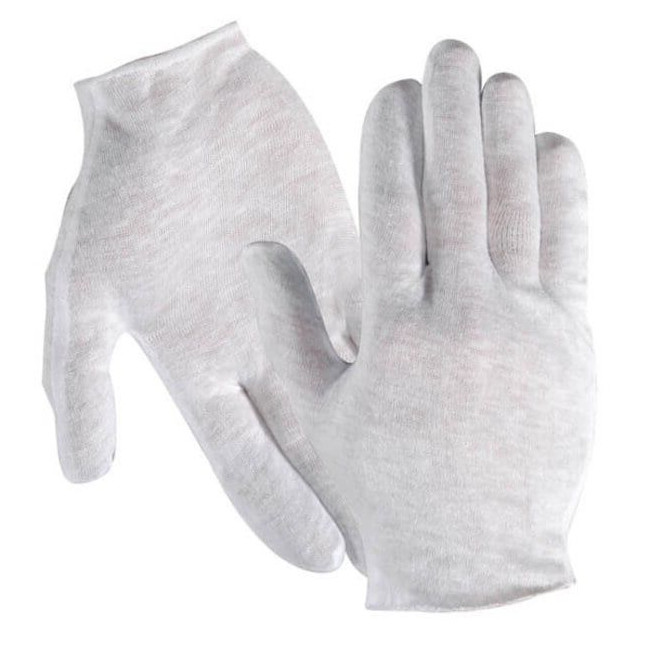 6 Pairs White Inspection Cotton/Poly Lisle Glove Coin Jewelry Light 1/2 Dz