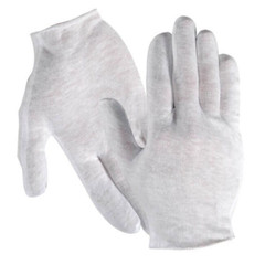 6 Pairs White Inspection Cotton/Poly Lisle Glove Coin Jewelry Light 1/2 Dz