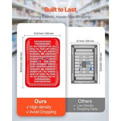 Uimoso Stackable Shopping Baskets with Handles – Set of 12 for Retail Use