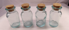 4Pcs Mini Glass Bottles with Cork Stoppers Small Clear Glass Jars