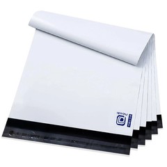 25 New Poly mailers 9″x12″ Bags Plastic Shipping Envelopes – white, black inside