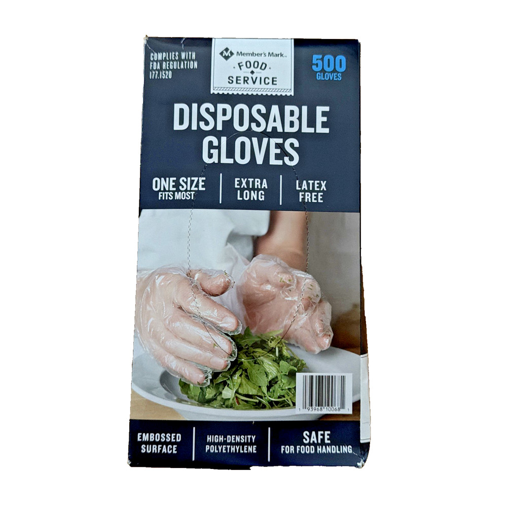 Member’s Mark Disposable Food Service Gloves 500 Ct Latex Free HDPE One Size