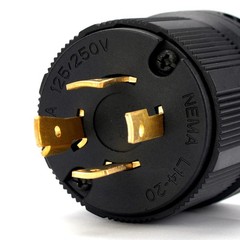 L14-20P Twist Lock Male Plug – 20 Amp 125/250V NEMA Generator Connector –Black