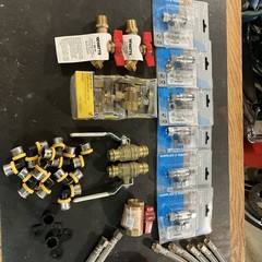 Copper brass stainless steel pipe fittings shufoffs ball valves and more lot