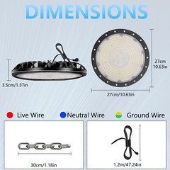 6 Pack 200W UFO LED High Bay Light Shop Industrial Commercial Factory Warehouse