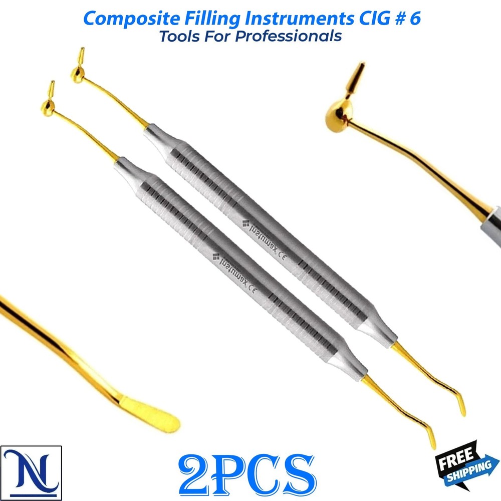 Premium Dental CIG#6 Composite Condenser Spatula Plugger Gold Coated Tool