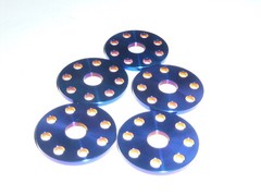 Titanium M6 FLAT DRILLED WASHER BURNT BLUE WASHERS NO RUST 23 DIAMETER