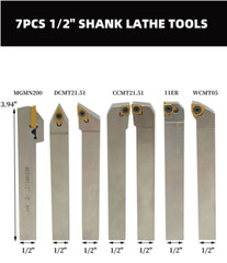 7PC 1/2″ Shank Indexable Carbide Lathe Turning Insert Tool Holder Bit Se suit US