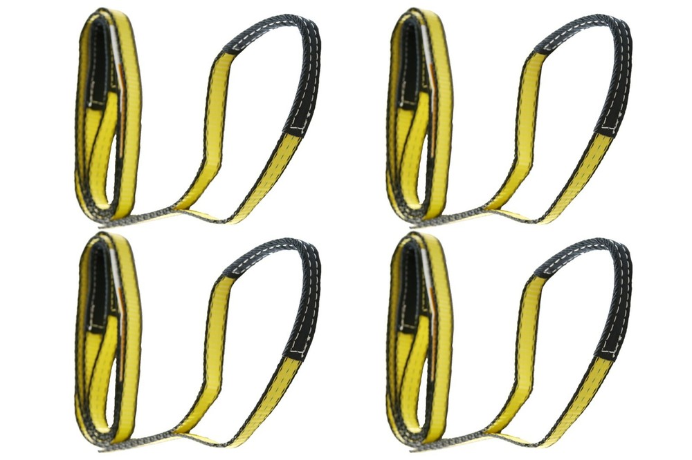1″ x 3′ 2-Ply Lifting Slings Reinforced Eyes Poly Web Choker Pull Strap – 4 pack
