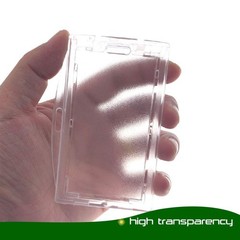 4 Pack Clear Hard Plastic ID Badge Holder Horizontal and Vertical Dual