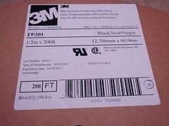 FP-301-1/2-BLACK-200′ 3M FP-301 1/2″ Heat Shrink 200′ Spool Black BL 2:1 NOS