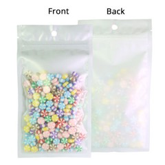 Multi-Sizes Matte Clear White Mylar Zip Lock Pouch Bag w/ Round Holes B02