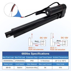 12V Electric Linear Actuator Motor 3000N 660lb 800mm 32″ Heavy Duty Fast IP65