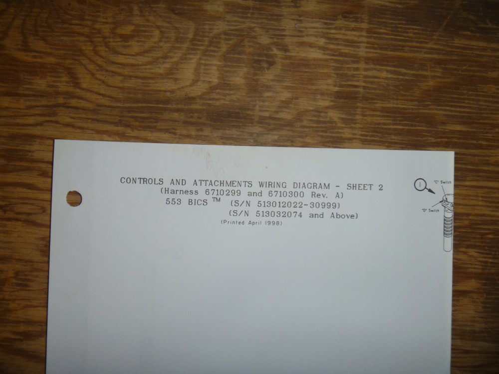 Bobcat 553 BICS Skid Steer Controls Electrical Wiring Diagram Schematic Manual