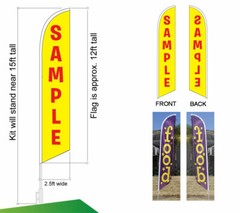 Ice Cream Feather Banner Swooper Flag Kit with pole+spike