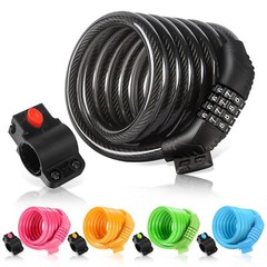 ETRONIC 6 ft. Bike Lock Cable – Resettable Combo, Anti-Theft Security (Black)