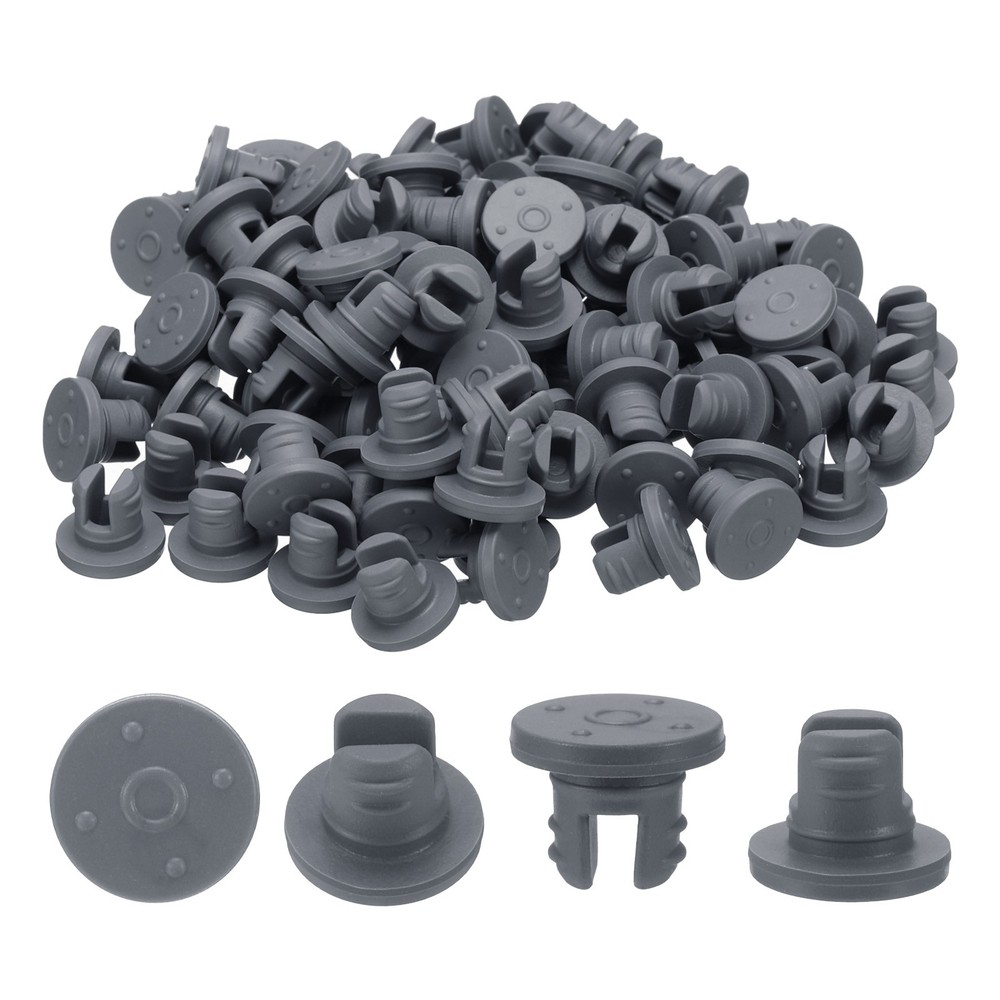 200Pcs 7.5mm/0.3″ Vials Rubber Stoppers Two Legs Butyl Rubber Stopper Grey