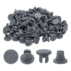 200Pcs 7.5mm/0.3″ Vials Rubber Stoppers Two Legs Butyl Rubber Stopper Grey