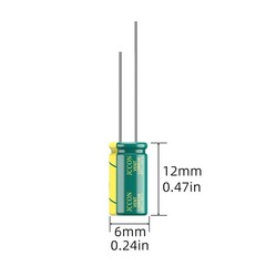 10-Pack 25V 220uF Quality Low ESR Electrolytic Capacitors 6x12mm 0.24×0.47in…
