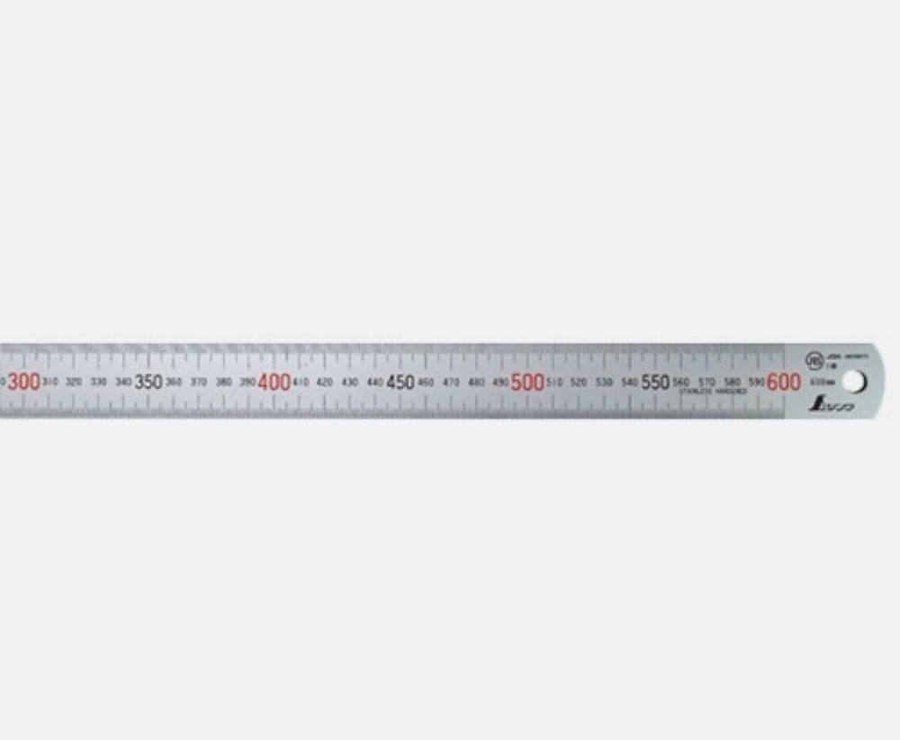 Shinwa Stainless Steel Rule H101-E 600 mm (Japanese Industrial Standard B 7516)