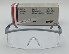 New NOS UVEX Astrospec 3000 Clear Lens Safety Glasses Made In USA Blue Silver