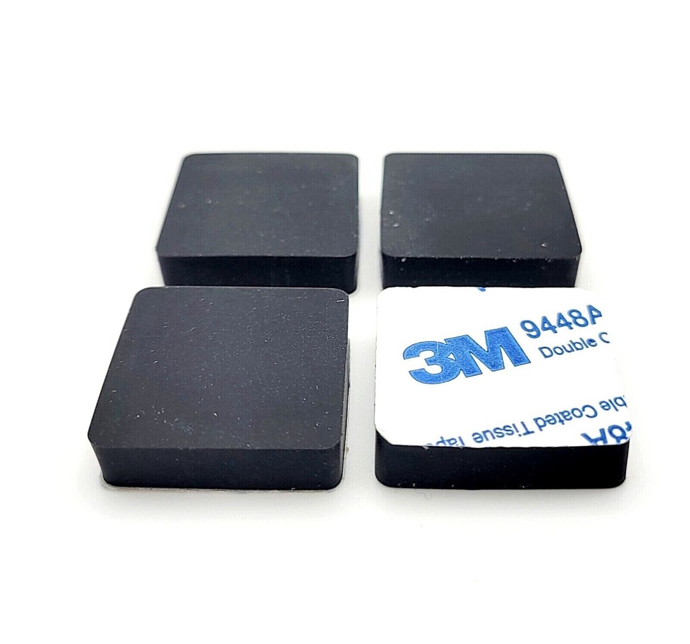 1″ Wide Square Rubber Stick on Feet 1/4″ Thick 3M Adhesive Backing Bumper Pads