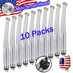 10 pcs Dental High Speed Handpiece Push Button Standard/Mini Small Head 4 Holes