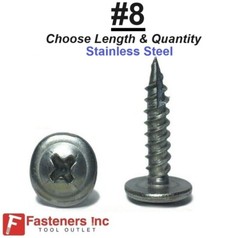 #8 Stainless Steel Phillips Modified Truss Head Lath K-Lath Screws Sharp