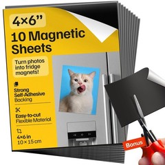 10 Extra-Strong Self-Adhesive Magnetic Sheets – Ideal for Teachers and Crafters