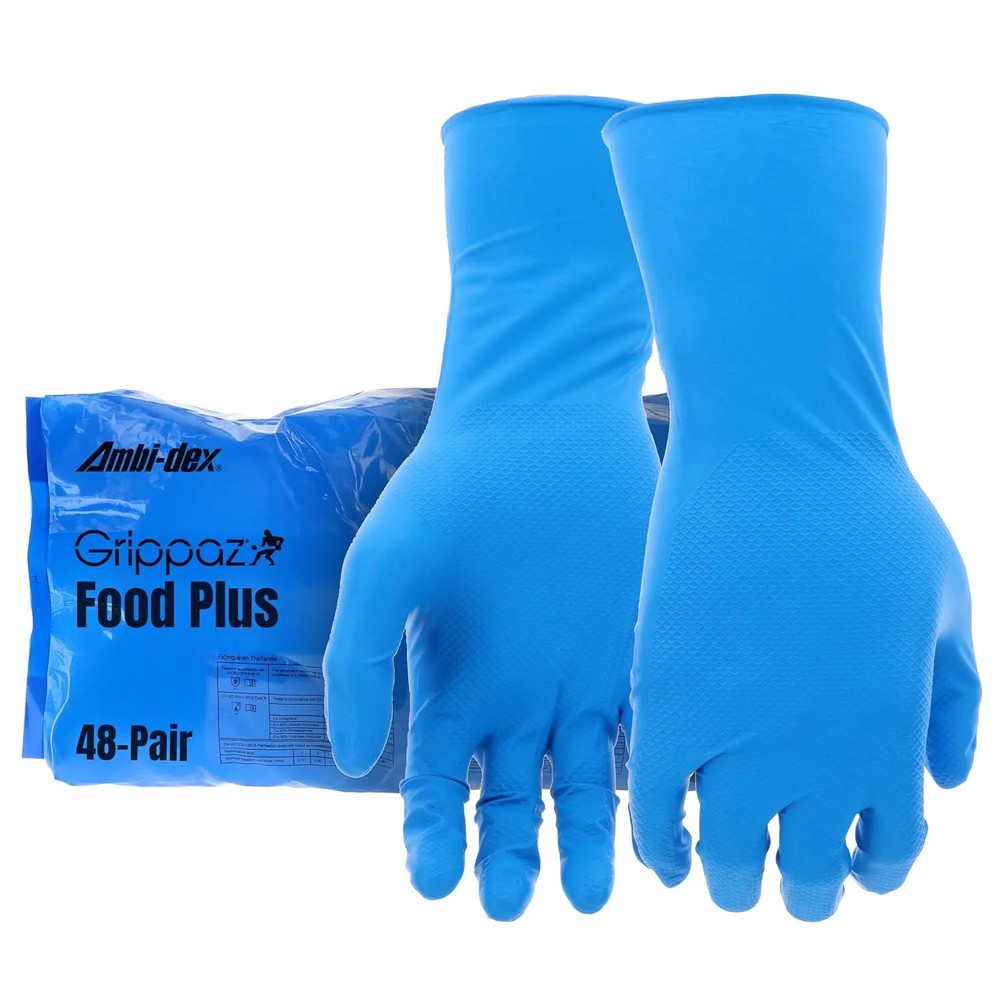 PIP Grippaz 8 Mil Nitrile Disposable Gloves, Fish Scale Grip, Blue, 3XL