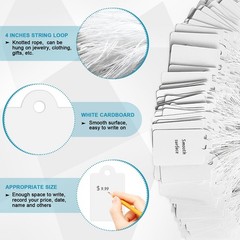 220 Pack White Price Tags with String Attached Marking Price Tags Price Labels D