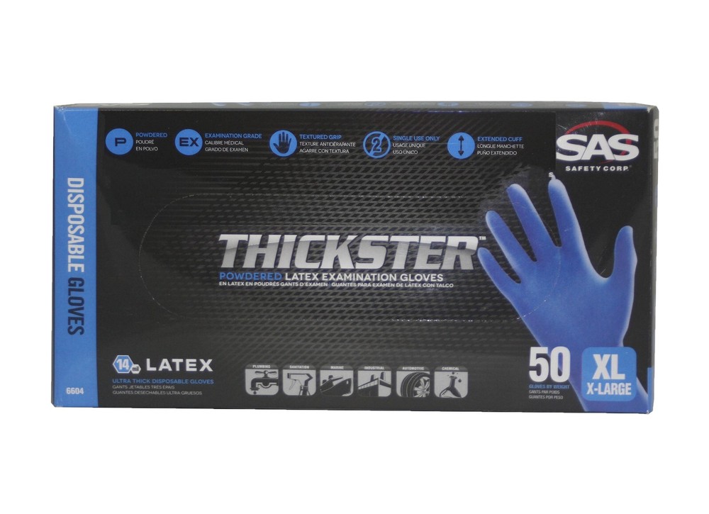 6604 Thickster Textured Safety Latex Gloves (1 Box)