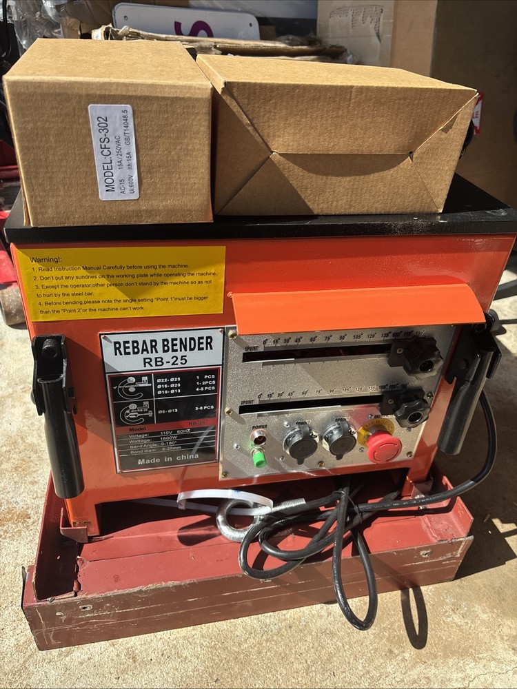 1600W Electric Rebar Bender w/ 2 Foot Pedal Bending 25mm 1″ #8 Rebar Steel RB25