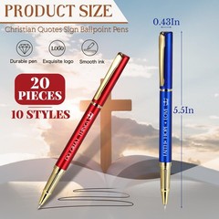 20 Pcs Christian Gift Bulk Bible Verse Ballpoint Pens with Black Ink, Grandpa…