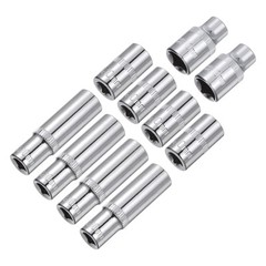 10pcs 6-Point Shallow Socket 10mm 3/8 1/4″ Drive Cr-V Deep Shallow Socket