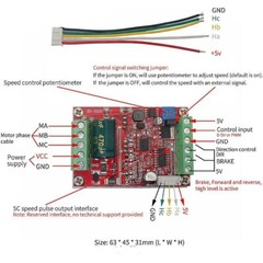 DC 12/24/48V-BLDC 6-60V 400W/3 Phase-Brushless-Motor-Controller Driver-Board