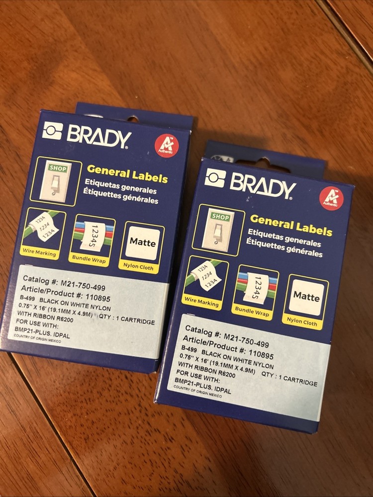 Brady M21750499 Label Tape – Black on White (2 Pack)