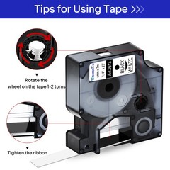 1PK Black on White Label Tape 1/4″ *23ft For Dymo D1 43613 LabelManager 160 450D
