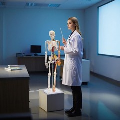 Anatomical Skeleton Model 33.46″, Detachable with Blood Vessels & Base