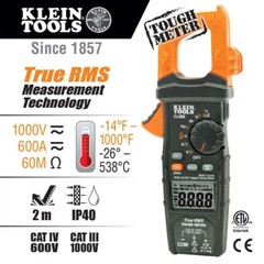 KLEIN Digital AC DC TRMS Auto-Range Clamp Meter Kit Freq Cap Temp Diode 1000 V