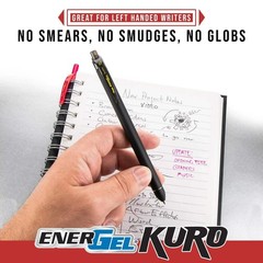 Pentel EnerGel Kuro Liquid Gel Pen 0.7mm Medium 8 pack assorted bundle (48 pens)