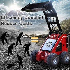 13.5HP Mini Skid Steer Loader Stand-On Loader RATO Gas Engine Bucket Free Ship