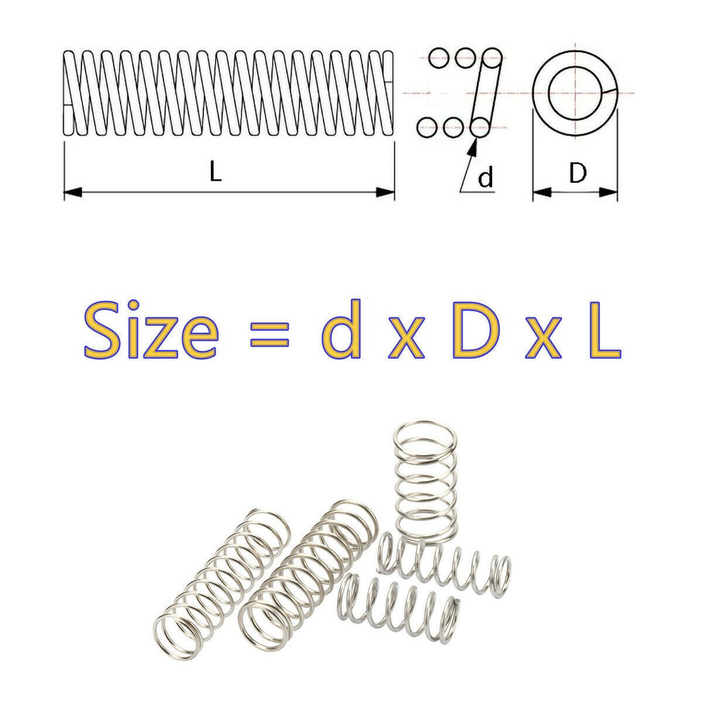 Compression Spring Wire Diameter 2.5mm Pressure Small Spring Various Size Choose