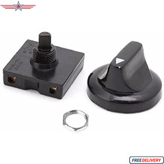 Black Fan Rotary Switch 4 Position 3 Speed Selector Switch Governor with Button