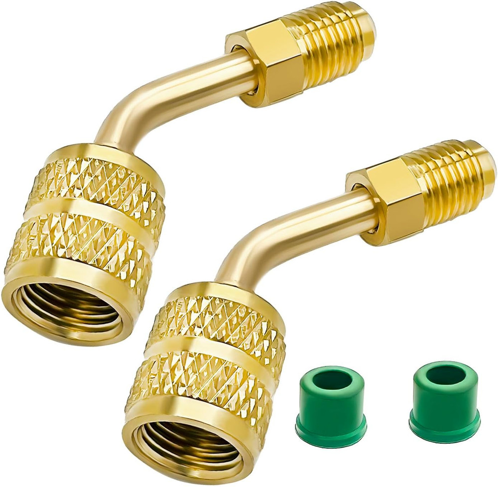 R410A Adapter for Mini Split System, 5/16 Inch SAE Female Quick Couplers to 1/4