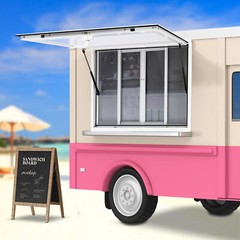 50″L x 30″W Concession Stand Serving Window Food Truck Service Awning Aluminum